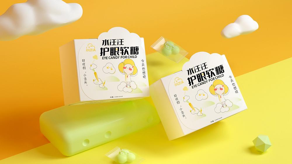 999華潤三九藥業(yè)小(xiǎo)念頭兒童護眼軟糖保健食品包裝設計